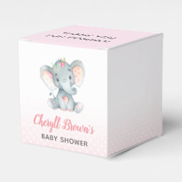 Elephant Favor Box - Girl Baby Shower Rosa Presentaskar
