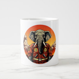Elephant Firefighter Jumbo Mugg
