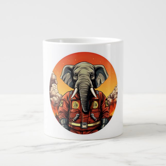 Elephant Firefighter Jumbo Mugg (Framsidan)