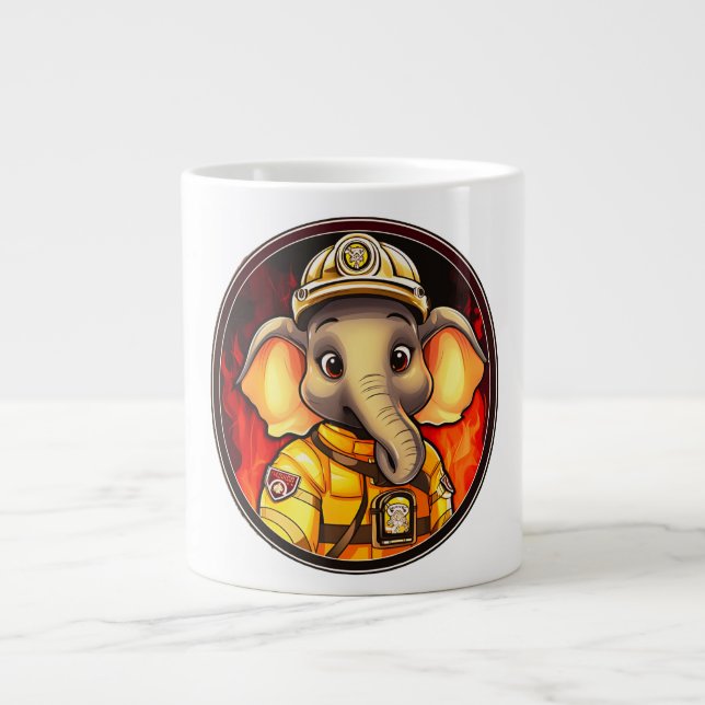 Elephant Firefighter Jumbo Mugg (Framsidan)
