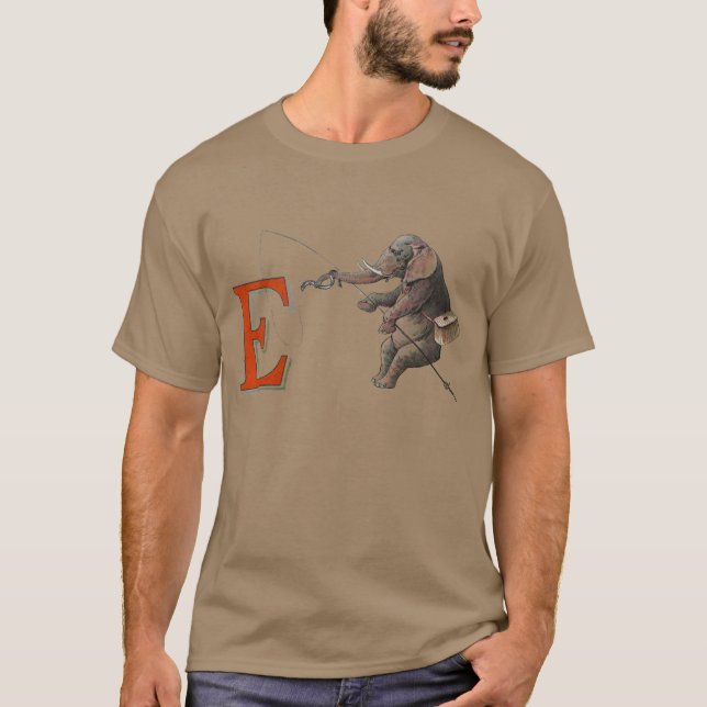 Elephant Fishman Fiske Illustration T-shirt (Framsida)