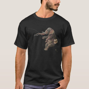Elephant Fishman Fiske Illustration Tee Shirt
