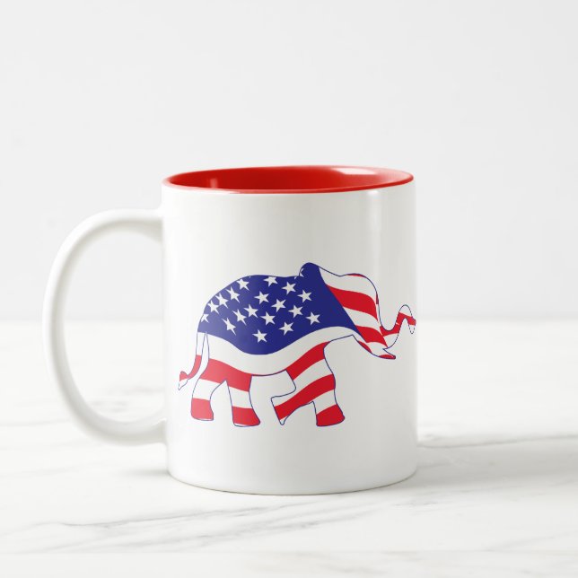 Elephant-FLAGGA Två-Tonad Mugg (Vänster)