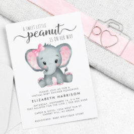 Elephant Flicka Virtuell Shower Budget Inbjudan