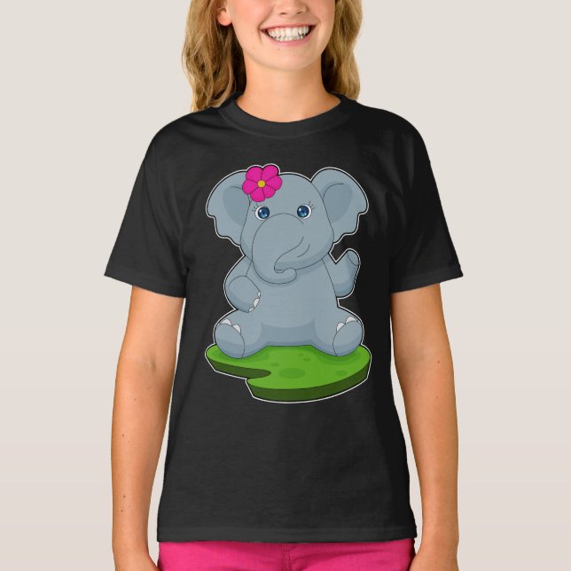Elephant Flower T Shirt (Framsida)
