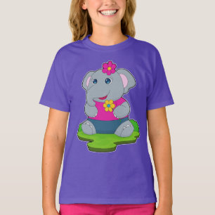Elephant Flowers T Shirt