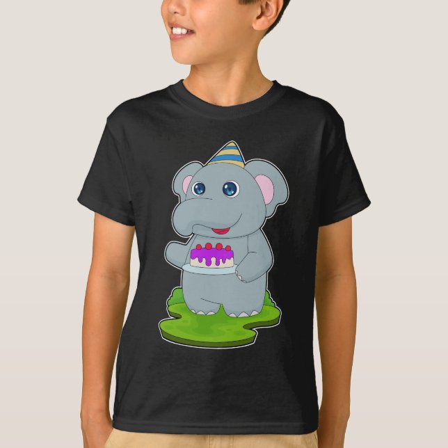 Elephant Födelsedagsfest hat T Shirt (Framsida)