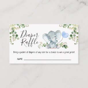 Elephant Foliage Baby Shower Raffle Tilläggskort