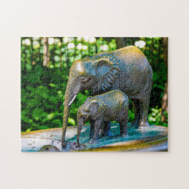 Elephant Fontän Jigszle Puzzle Pussel