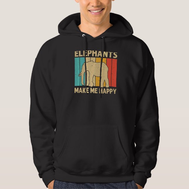 Elephant For Men Women Indian Elephant Mammoth Vin Hoodie (Framsida)