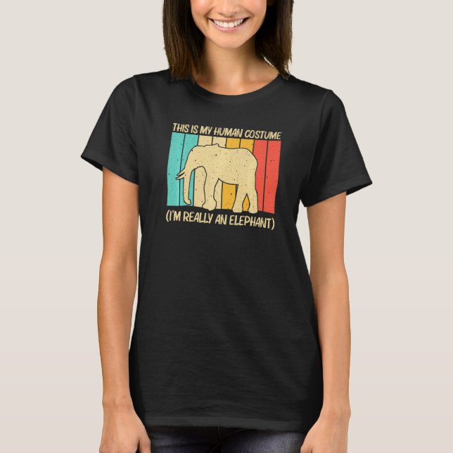 Elephant For Men Women Indian Elephant Mammoth Vin T Shirt (Framsida)