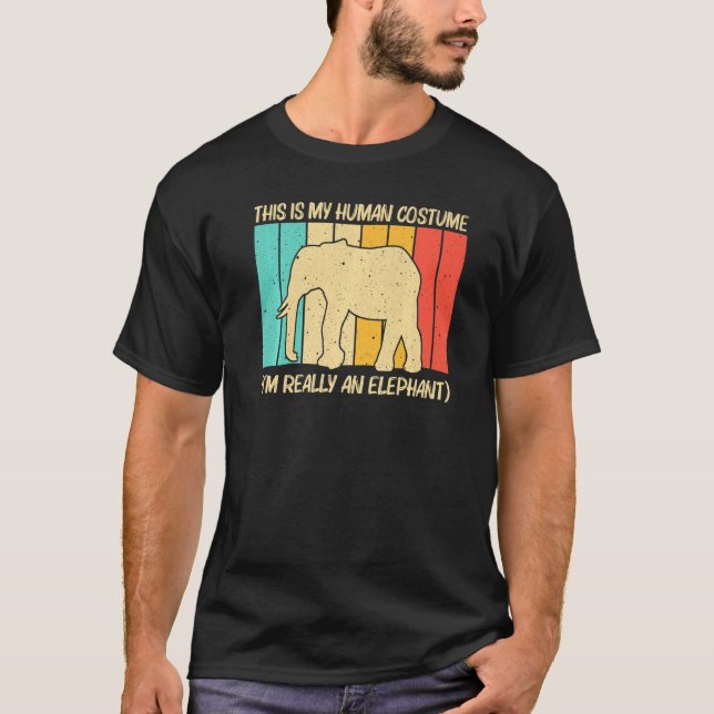 Elephant For Men Women Indian Elephant Mammoth Vin T Shirt (Framsida)