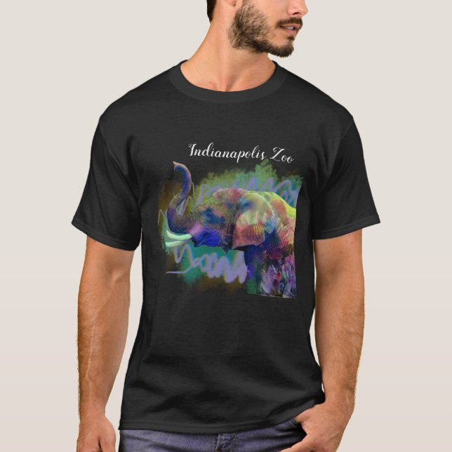 Elephant~ för TechnicolorIndianapolis Zoo lycklig T Shirt (Framsida)