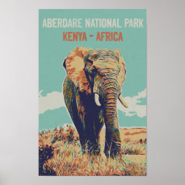 Elephant från Kenya, nationalparken Aberdare Poster