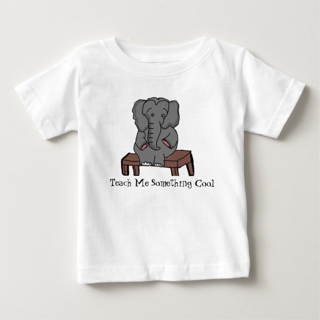 Elephant går till School TShirt T Shirt (Framsida)