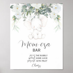 Elephant Gender Neutral Momosa Pub Sign Poster