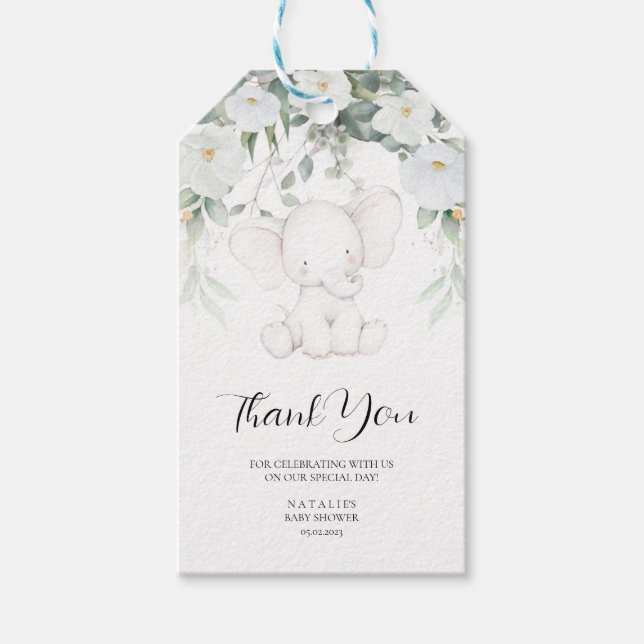 Elephant Gender Neutral Tack Presentetikett (Framsidan)