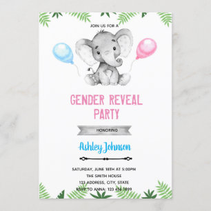 Elephant gender visar duschinbjudan inbjudningar