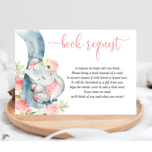 Elephant Girl Baby dusch bok i stället för card Tilläggskort