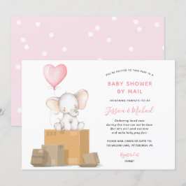 Elephant Girl Baby Shower by Mail-inbjudan Inbjudningar
