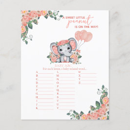 Elephant Girl Baby Shower Game