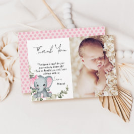 Elephant Girl Baby Shower Photo Tack Kort