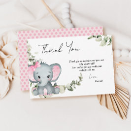 Elephant Girl Baby Shower Tack Kort