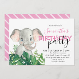 Elephant Girl BIRTHDAY Announcement Meddelande