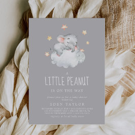 Elephant Girl | Grått Little Peanut Baby Shower Inbjudningar