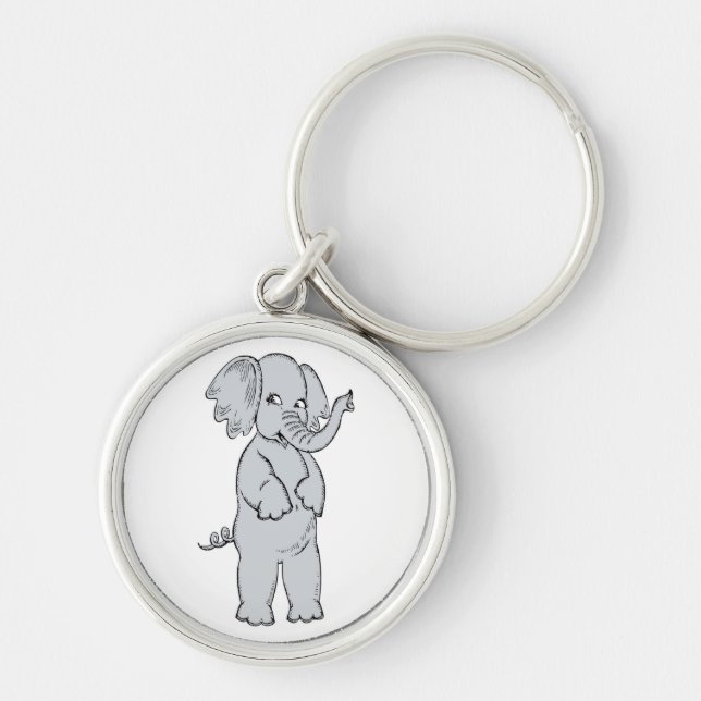 ELEPHANT GIRL RUND SILVERFÄRGAD NYCKELRING (Framsidan)