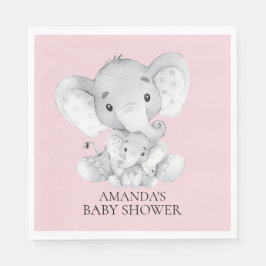 Elephant Girls Baby Shower Pappra Napkins Pappersservett