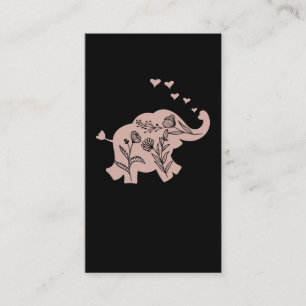 Elephant Girls Women Flowers Visitkort