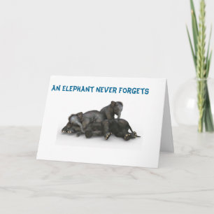 Elephant Glöm aldrig Vänskapen Card-familj 5x7 Kort