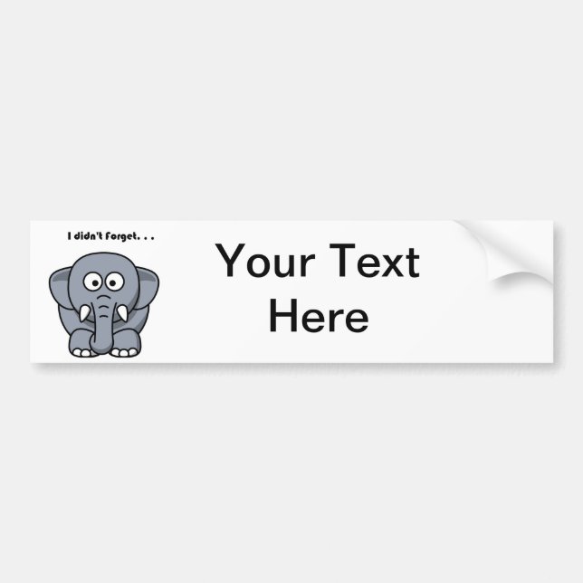 Elephant glömde inte bort den konstiga Joke-Teckna Bildekal (Framsidan)