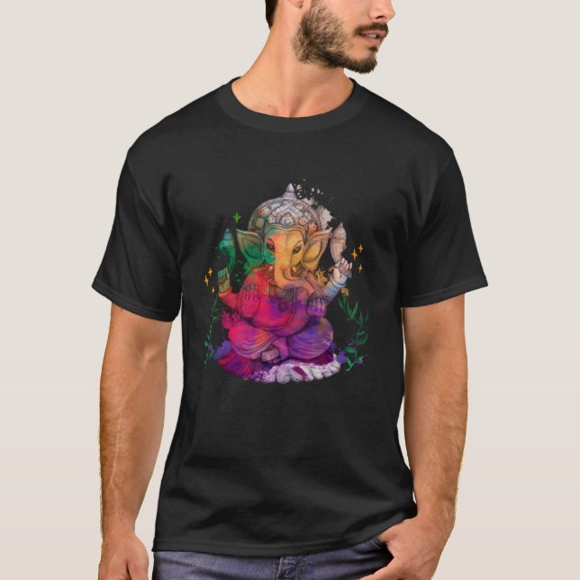 Elephant God Baby Elephant Lord Ganesha T Shirt (Framsida)