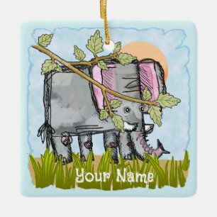 Elephant Gömmer Julgransprydnad Keramik