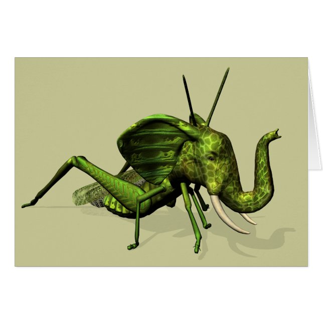 Elephant Grashopper Crossbreed Hälsningskort (Framsidan Horizontal)