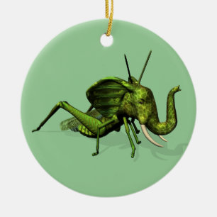 Elephant Grashopper Crossbreed Julgransprydnad Keramik
