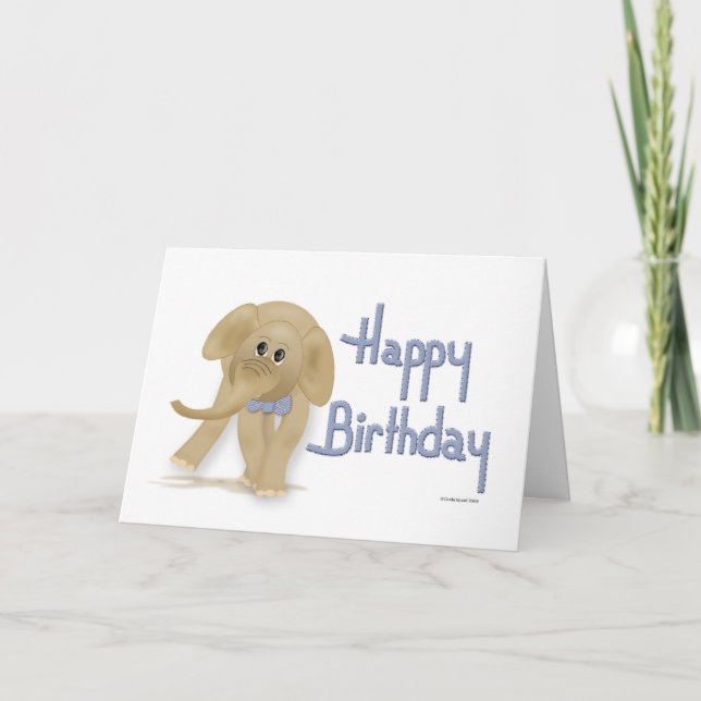 Elephant Grattis på födelsedagen Card Kort (Framsida)