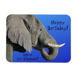 Elephant Grattis på födelsedagen Funny Age är Irr Magnet