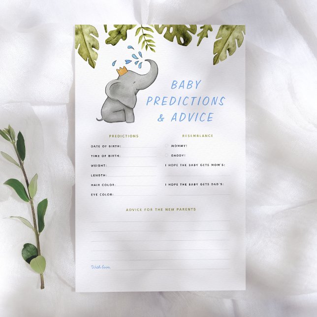 Elephant & Greenery Baby Predications & Advice Gam (Skapare uppladdad)