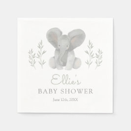 Elephant Greenery Baby Shower Pappersservett