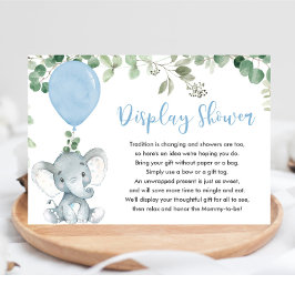 Elephant Greenery Blue visning dusch Tilläggskort
