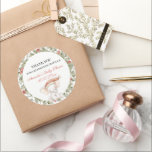 Elephant Greenery jul Santa hat Baby Shower Runt Klistermärke<br><div class="desc">Elefant Grey-jultomten Baby Shower Classic Round Sticker Meddelande om eventuella anpassningar:)</div>