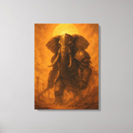 Elephant Guardian Wall Art – Golden Desert Titan Canvastryck
