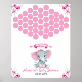Elephant Guest Bok Page Alternative Rustic Rosa Poster