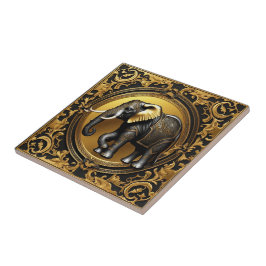 Elephant guld, ram kakelplatta