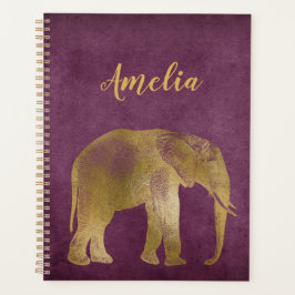 Elephant Guld Violet Suede Planner