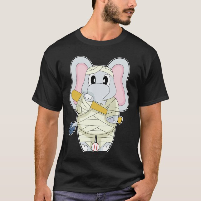 Elephant Halloween Baseboll T Shirt (Framsida)