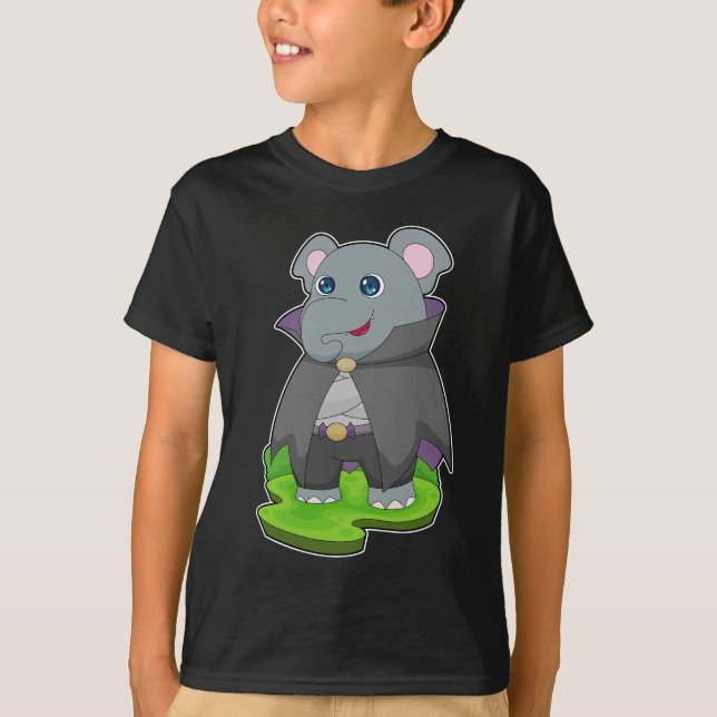 Elephant Halloween Vampire T Shirt (Framsida)